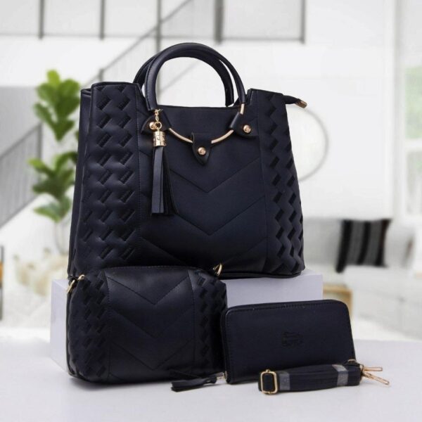 Ensemble de sacs à main élégants en cuir noir - Style chic et pratique